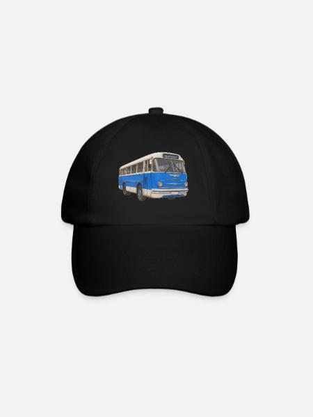 Alter blauer Bus - Baseballkappe - Schwarz/Schwarz