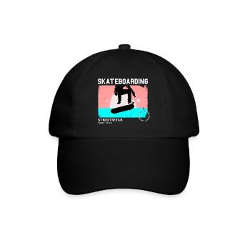 Skateboarding Skate Skater Skateboard Sk8 Vintage - Baseballkappe - Schwarz/Schwarz - Vorne