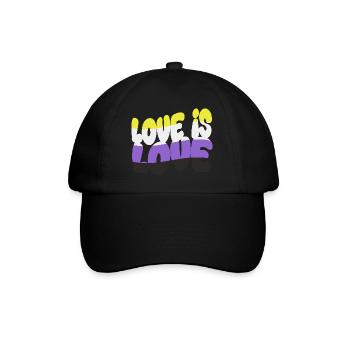Love is Love – Nonbinary & Proud - Baseballkappe - Schwarz/Schwarz - Vorne