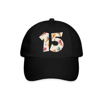 CRÈME GLACÉE NUMÉRO 15 ANS CRÈME GLACÉE 15E ANNIVERSAIRE - Casquette classique - noir/noir - Devant