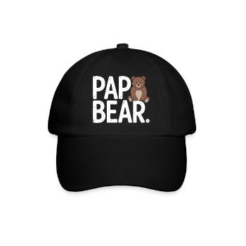 Papa Bear – Fun Design for Fathers - Baseball Cap - black/black - Front