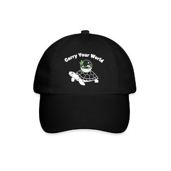 Glass Dome Turtle World in Shell - Baseball Cap - black/black - Front
