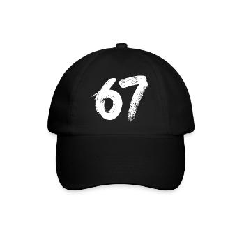 67 Weiße Farbe - Baseballkappe - Schwarz/Schwarz - Vorne