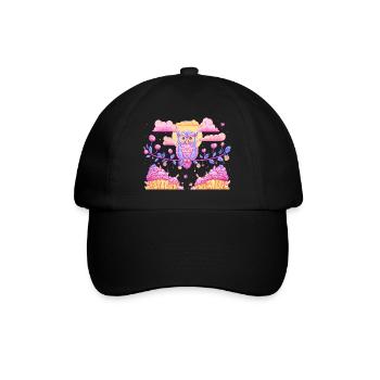 Pastel owl magic over cupcakes - Baseball Cap - black/black - Front