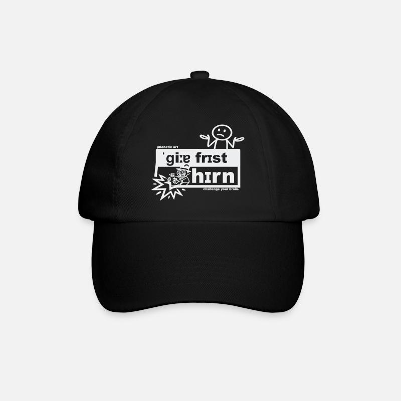 Gier frisst Hirn - phonetic art - Baseballkappe - Schwarz/Schwarz