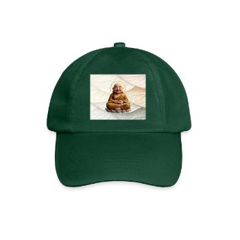 Buddha auf Blattmuster - Baseballkappe - Flaschengrün - Vorne