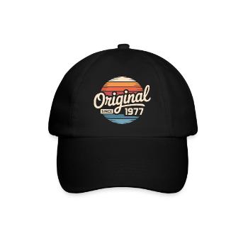 Cadeau d’anniversaire vintage 1977 Vintage 1977 - Casquette classique - noir/noir - Devant