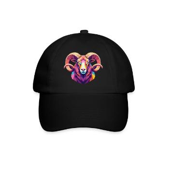 Sheep Head Funny Gift Farm Animal - Baseball Cap - black/black - Front