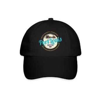 Port Louis Mauritius Indischer Ozean Souvenir - Baseballkappe - Schwarz/Schwarz - Vorne