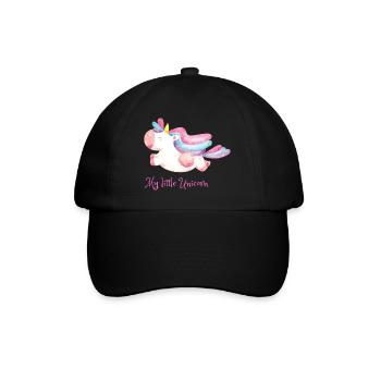 Mein kleines Einhorn Regenbogen - Baseballkappe - Schwarz/Schwarz - Vorne