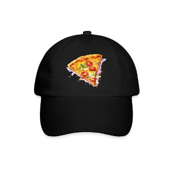 Tranche de pizza aquarelle - Casquette classique - noir/noir - Devant