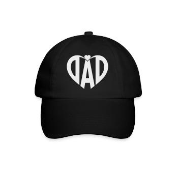 Herz-Dad Typo Silhouette - Baseballkappe - Schwarz/Schwarz - Vorne