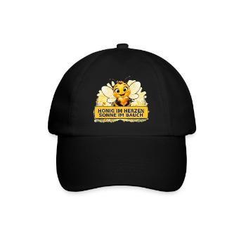 Biene Honig Imker Honigwabe Blumen Wiese Insekt - Baseballkappe - Schwarz/Schwarz - Vorne