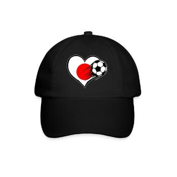 Japan Flag Football with Heart - Baseball Cap - black/black - Front