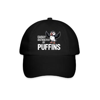 Easily Distracted By Puffins Lustiger - Baseball Cap - black/black - Front