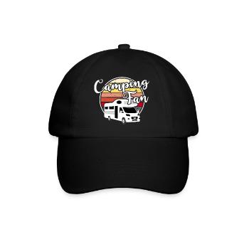 Camping Fan Wohnmobil Camper  - Baseballkappe - Schwarz/Schwarz - Vorne