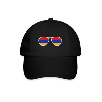 Armenia Armenien Sonnenbrille Armenian Flagge Flag - Baseballkappe - Schwarz/Schwarz - Vorne