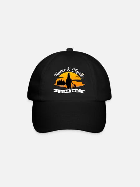 Natur und Musik is what I need - Baseballkappe - Schwarz/Schwarz