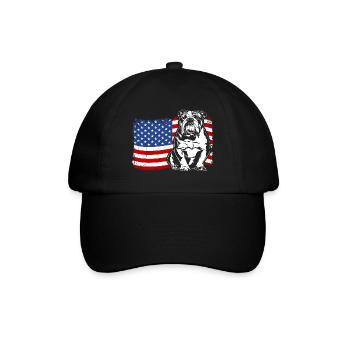Bouledogue anglais Amérique Flag Dogs Wilsigns - Casquette classique - noir/noir - Devant