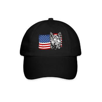 Hongrois Mudi Amérique Drapeau Chiens Chien Wilsigns - Casquette classique - noir/noir - Devant