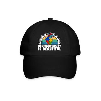 Neurodiversity is beautiful Autismus-Puzzleteil - Baseballkappe - Schwarz/Schwarz - Vorne