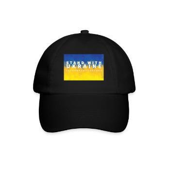 Stand with Ukraine - Baseballkappe - Schwarz/Schwarz - Vorne