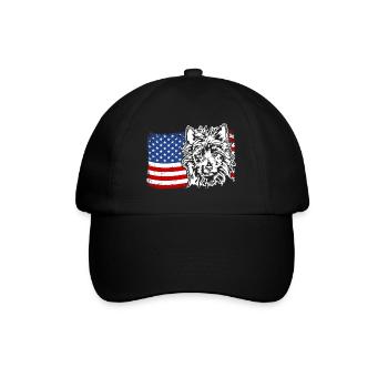 AUSTRALIAN TERRIER America Flag Dogs Wilsigns - Baseball Cap - black/black - Front