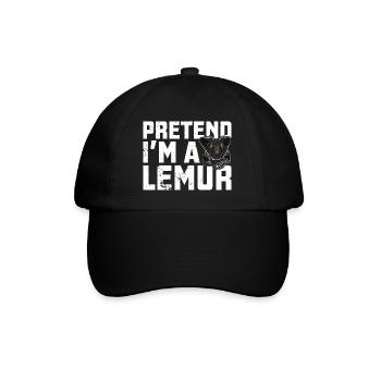 Pretend I'm a lemur Primat Madagaskar - Baseballkappe - Schwarz/Schwarz - Vorne
