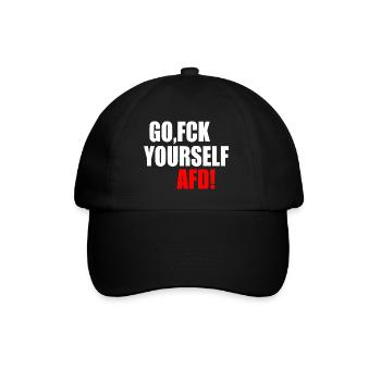 go fuck yourself afd - fck afd - Baseballkappe - Schwarz/Schwarz - Vorne
