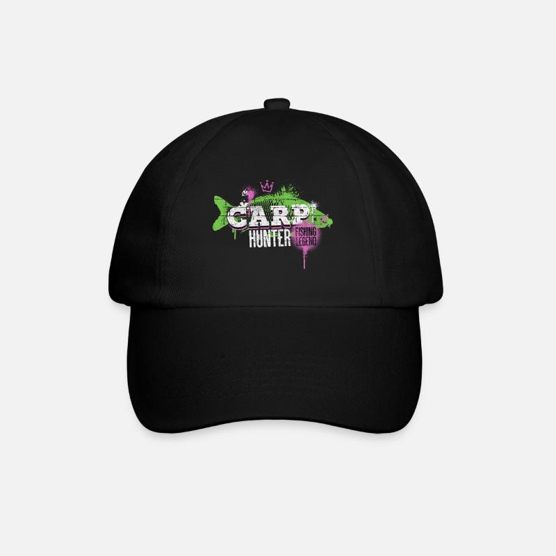 Karpfen Carp Hunter Angeln Angler Fisch Graffiti - Baseballkappe - Schwarz/Schwarz