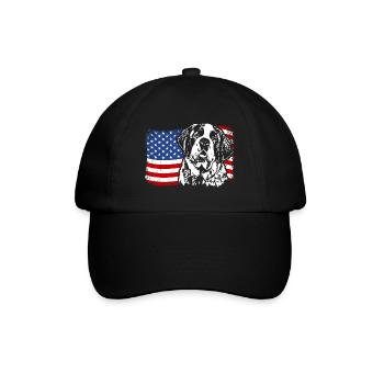 ST. BERNARDS Amérique Flag Chiens Chien Wilsigns - Casquette classique - noir/noir - Devant