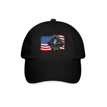 Poodle America Flag Dog Dogs Wilsigns - Baseball Cap - black/black - Front