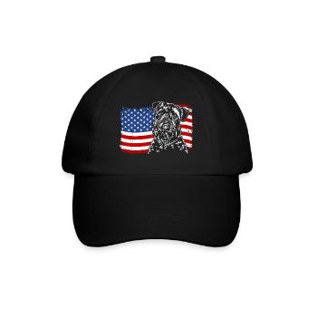 Irish Soft Coated Wheaten Terrier America Flag - Baseball Cap - black/black - Front
