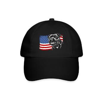 Staffordshire Bull Terrier America Flag Dogs - Baseball Cap - black/black - Front