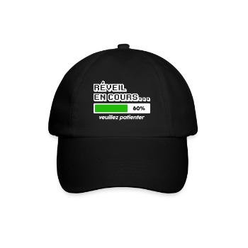 Réveil en cours, veuillez patienter - Casquette classique - noir/noir - Devant