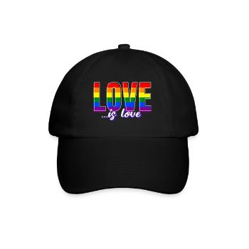 Love is Love LGBTQ Pride Retro Shirt Gift - Baseball Cap - black/black - Front