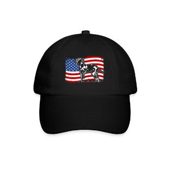 Weimaraner America Flag Dogs Hunting Dogs Wilsigns - Baseball Cap - black/black - Front