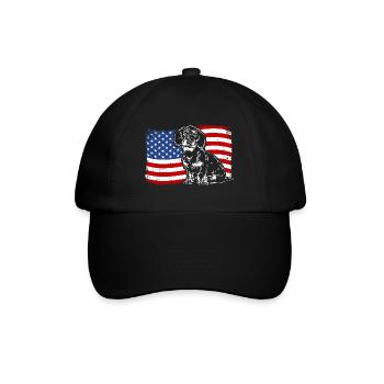 teckel à poil dur amérique flag chiens chiens wilsigns - Casquette classique - noir/noir - Devant
