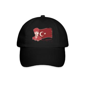 Atatürk Turkey Flagge Autogramm Kemal Silhouette - Baseballkappe - Schwarz/Schwarz - Vorne