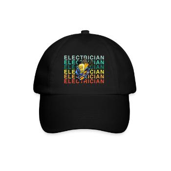 Électricien Électricien Technicien d’éclairage Lampe - Casquette classique - noir/noir - Devant