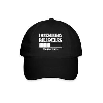 Muskeln aufbauen | Fitness, Bodybuilding, Training - Baseballkappe - Schwarz/Schwarz - Vorne