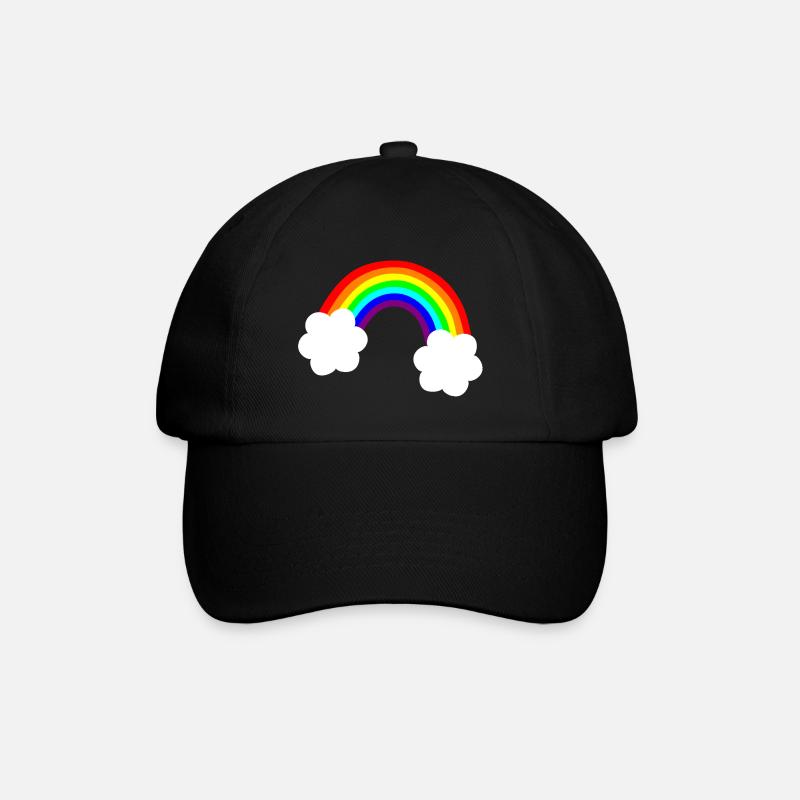 Regenbogen - Baseballkappe - Schwarz/Schwarz