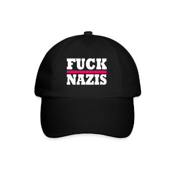 Fuck nazis - Baseballkappe - Schwarz/Schwarz - Vorne