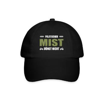 Landwirt Demo Bauern Politischer Mist Düngt Nicht - Baseballkappe - Schwarz/Schwarz - Vorne