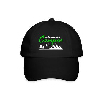 Happy Camper Camping Hommes Cadeau Drôle - Casquette classique - noir/noir - Devant