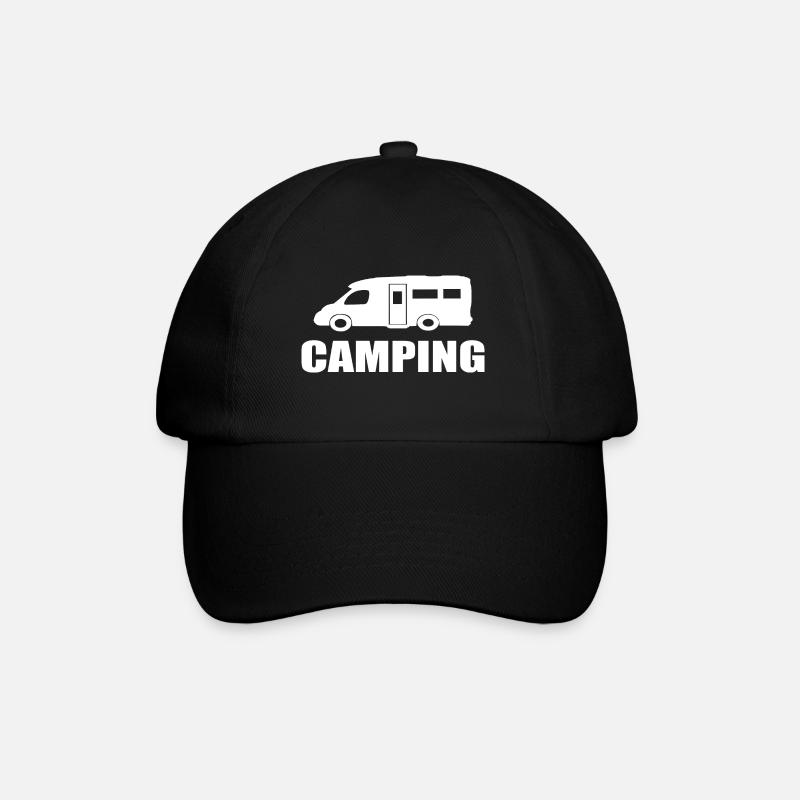 camping - Baseballkappe - Schwarz/Schwarz