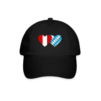 Pérou Bavière drapeau coeur utilisé - Casquette classique - noir/noir - Devant