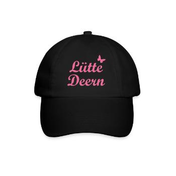 Lütte Deern | Kleines Mädchen Plattdeutsch Norden - Baseballkappe - Schwarz/Schwarz - Vorne