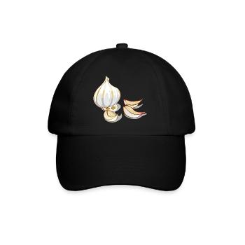 Knoblauch - Baseballkappe - Schwarz/Schwarz - Vorne