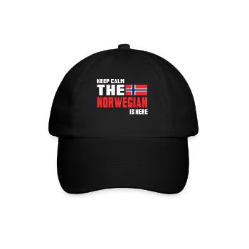 Keep Calm The Norwegian / Norwegen / Geschenk - Baseballkappe - Schwarz/Schwarz - Vorne